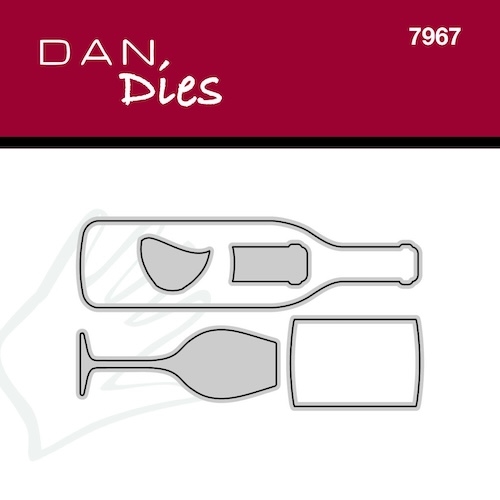 Dan Dies Glas og flaske Flaske: 1,9x7,5 cm Glas: 1,5x4,4 cm